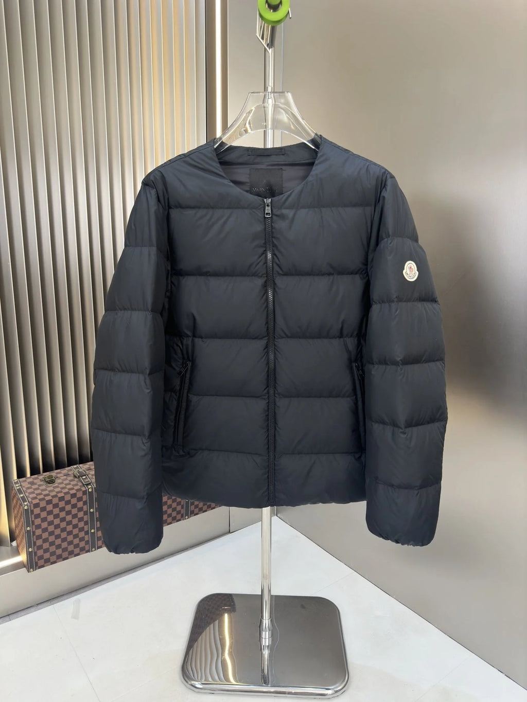 Moncler Black Quilted Puffer Jacket with Tonal Hood