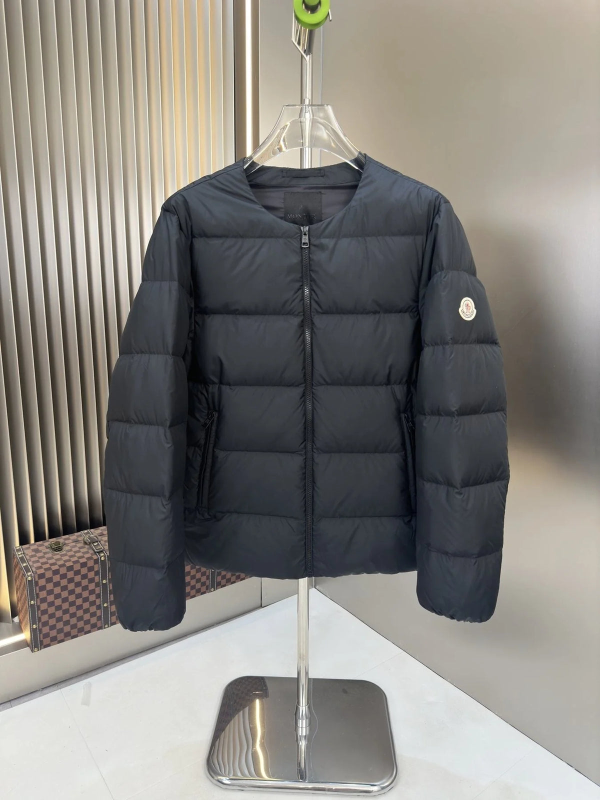 Moncler Black Quilted Puffer Jacket with Tonal Hood