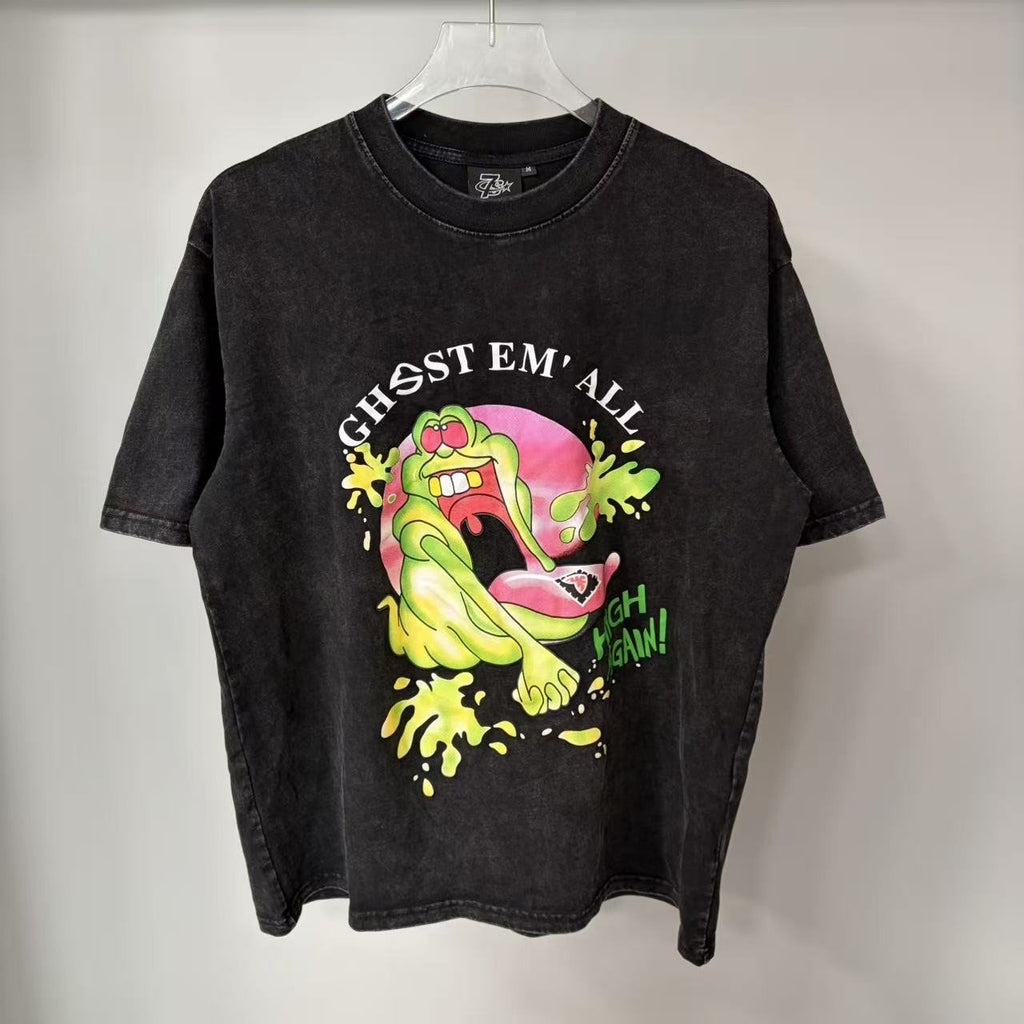 TRIPLE SEVENS Charcoal Ghost Graphic T-Shirt