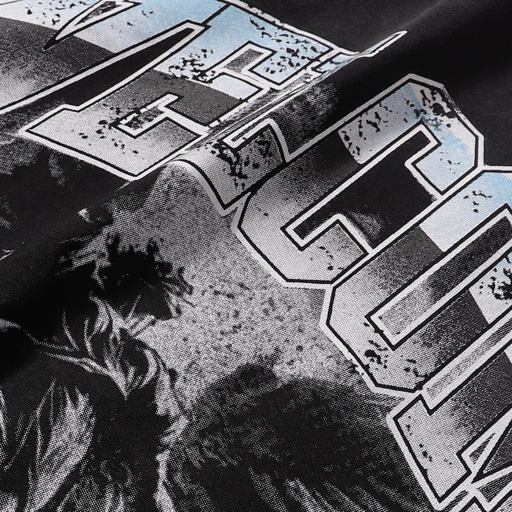 RARE PEACE Dark Age Washed Black Graphic T-Shirt