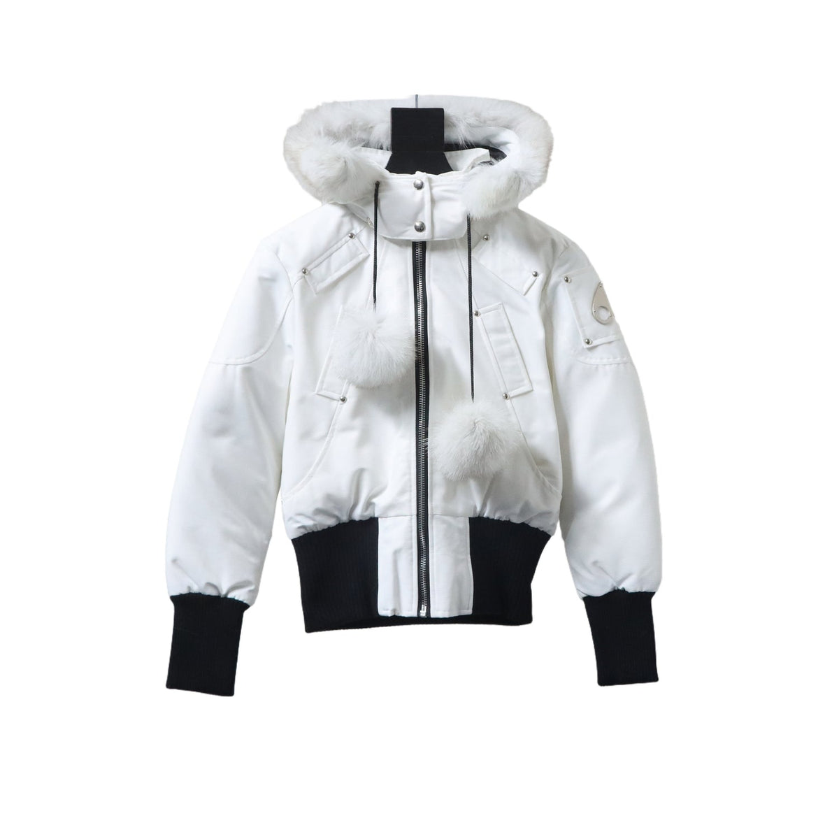 Moose Knuckles Original Debbie Bomber Jacket in White