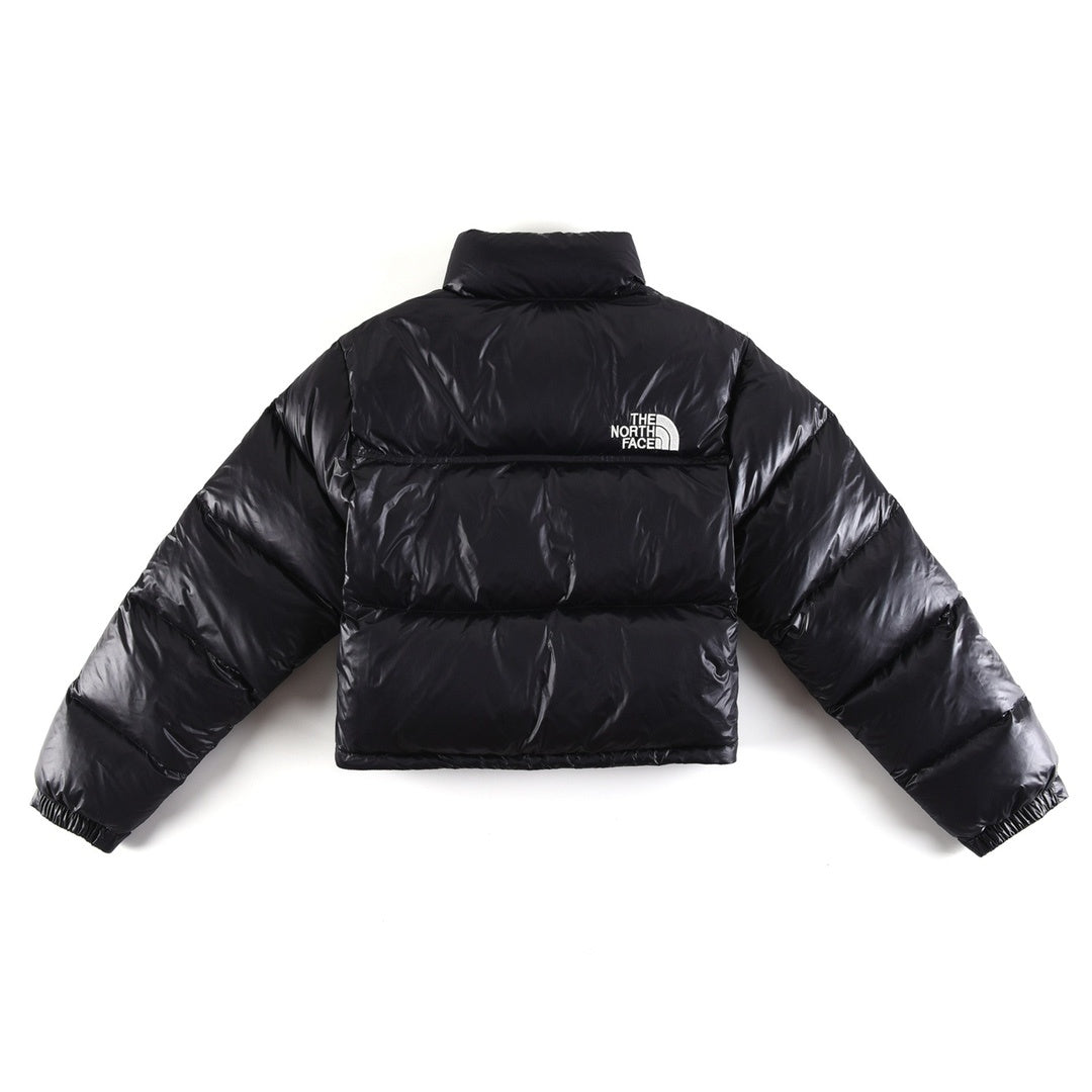 The North Face Cropped Puffer Jacket with Stand Collar