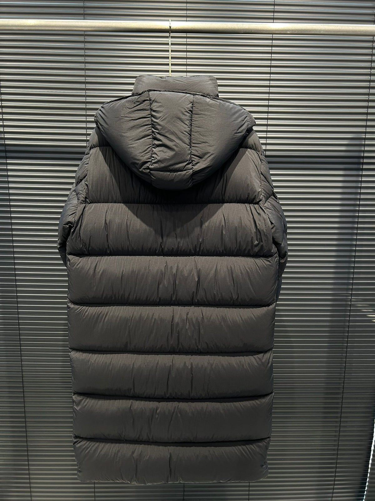 Moncler Long Hooded Puffer Coat with Matte Finish
