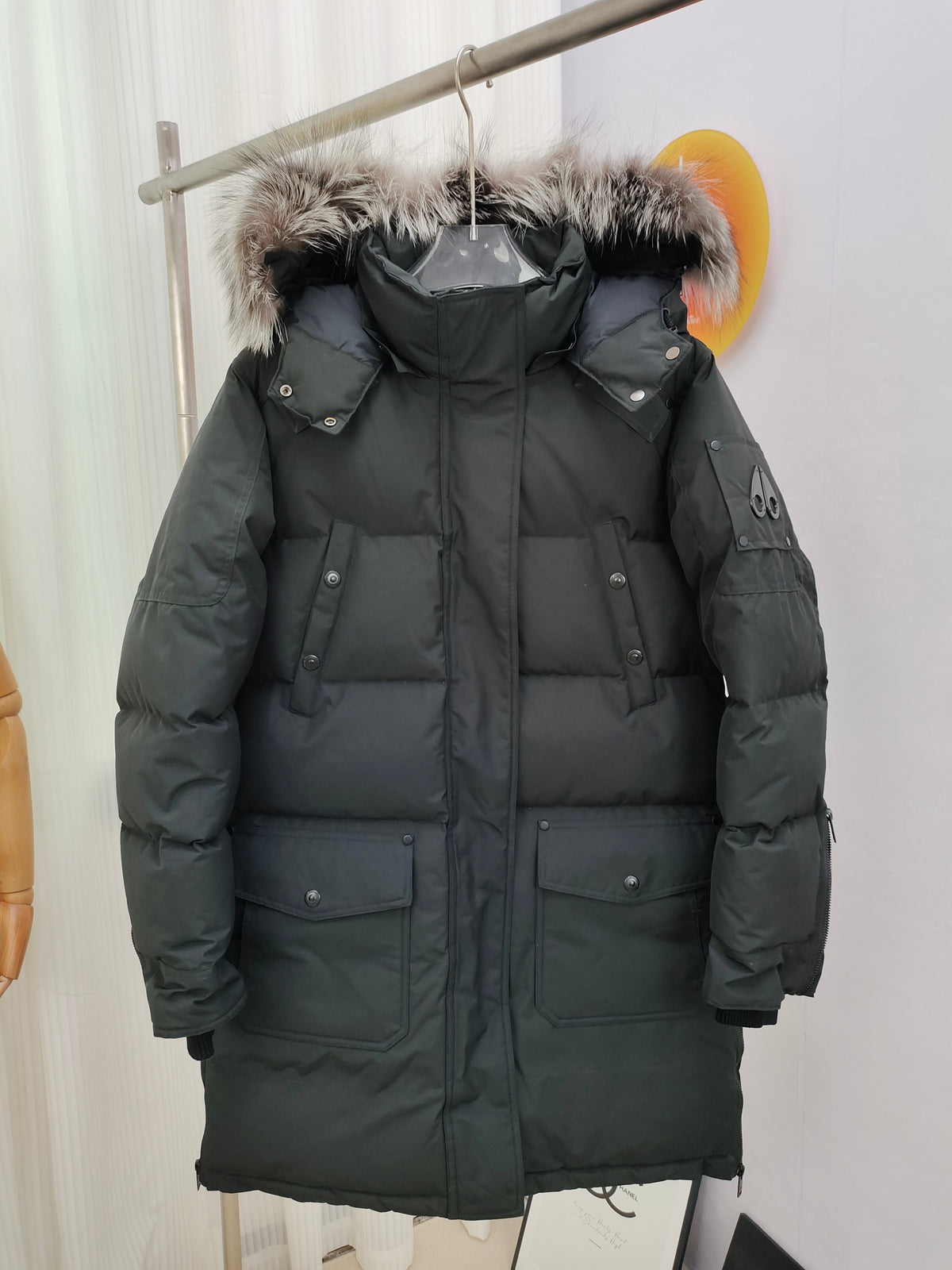 Moose Knuckles Women's Long Parka with Fur-Trimmed Hood