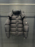 Moncler Maya Matte Hooded Puffer Jacket in Black