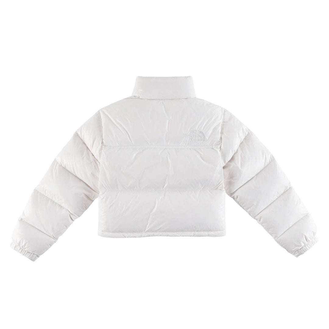 The North Face Cropped Puffer Jacket with Stand Collar