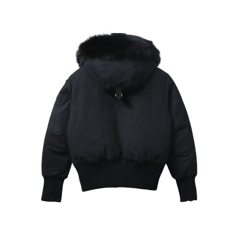 Moose Knuckles Gold Debbie 03 Down Bomber Jacket in Black