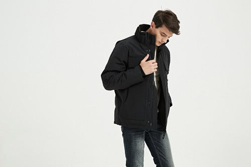 Canada Goose Stand-Collar Jacket in Gray & Black