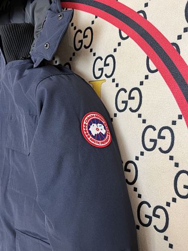 Canada Goose Unisex Navy Hooded Parka with Flap Pockets