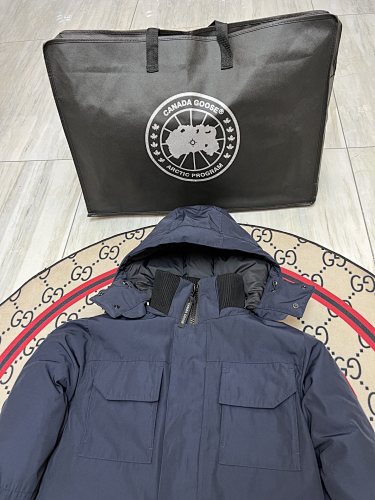 Canada Goose Unisex Navy Hooded Parka with Flap Pockets
