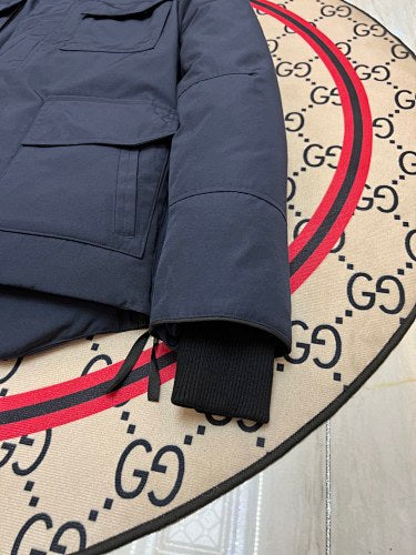 Canada Goose Unisex Navy Hooded Parka with Flap Pockets