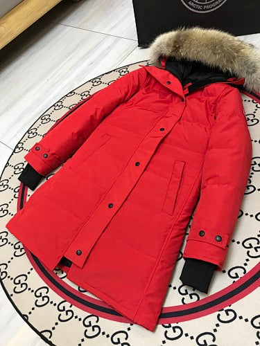 Canada Goose Women's Red Longline Hooded Parka (15)