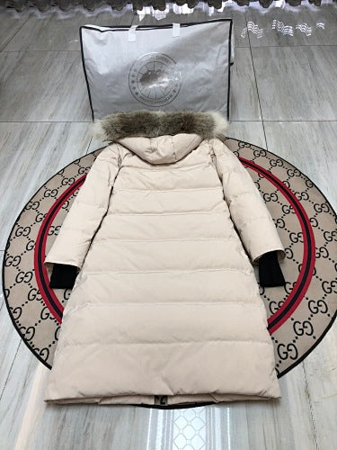 Canada Goose Women's Cream Quilted Hooded Parka
