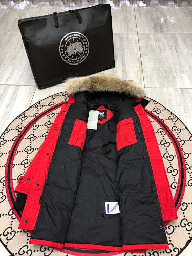 Canada Goose Women's Red Longline Hooded Parka (15)