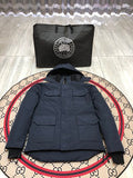 Canada Goose Unisex Navy Hooded Parka with Flap Pockets