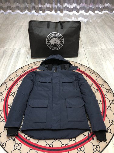 Canada Goose Unisex Navy Hooded Parka with Flap Pockets