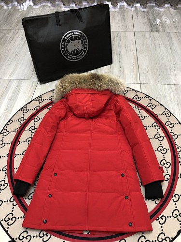 Canada Goose Women's Red Longline Hooded Parka (15)
