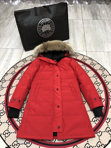 Canada Goose Women's Red Longline Hooded Parka (15)