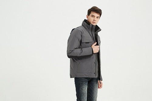 Canada Goose Stand-Collar Jacket in Gray & Black