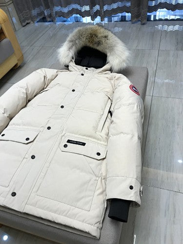 Canada Goose Navy Hooded Parka with Flap Pockets