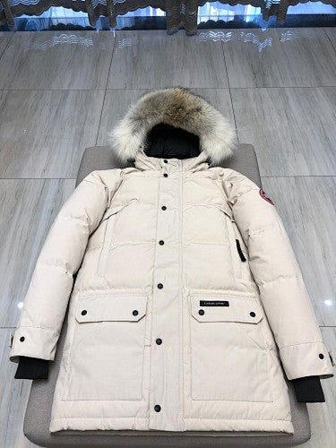 Canada Goose Navy Hooded Parka with Flap Pockets