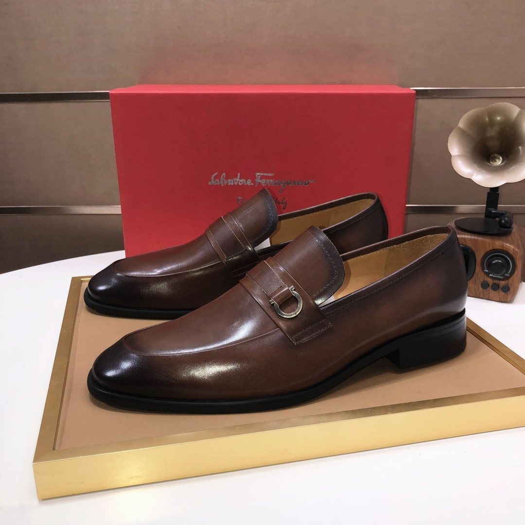 Ferragamo Buckle Slip-On Loafers