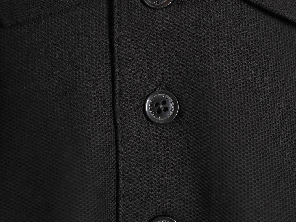 Burberry TB Embroidered Long-Sleeve Polo Shirt - Black